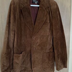 Men's Brown Genuine Calfskin Leather Blazer
